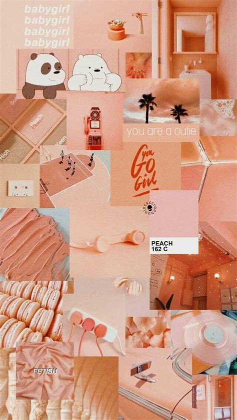 Download Collage Pink Pastel Peach Aesthetic Wallpaper