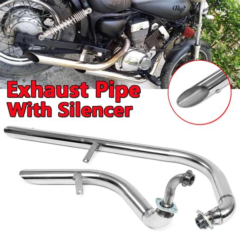 Motorcycle Exhaust Pipe With Silencers For Yamaha Viragov Star Xv 250