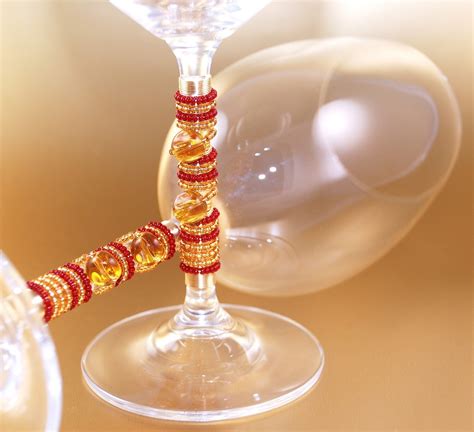 Crystal Wine Glasses Beaded Red Wine Stemware Wedding Toast
