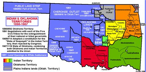 Oklahoma Land Run Map Tourist Map Of English