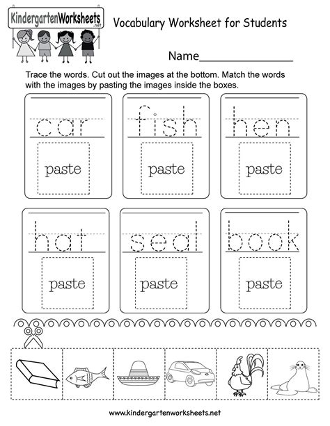 English Worksheet For Kindergarten Pdf