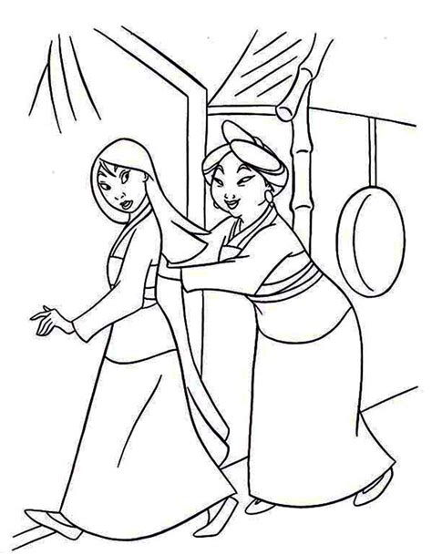 She loved meeting all the disney characters and princesses though! Mulan and Her Mother Before the Conscription Coloring Page ...