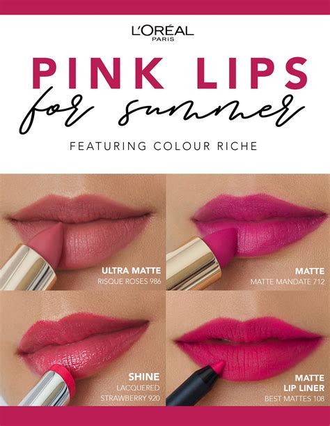 The Best Pink Lip Shades For Summer With L’oréal Paris Colour Riche Lipsticks Colour Riche