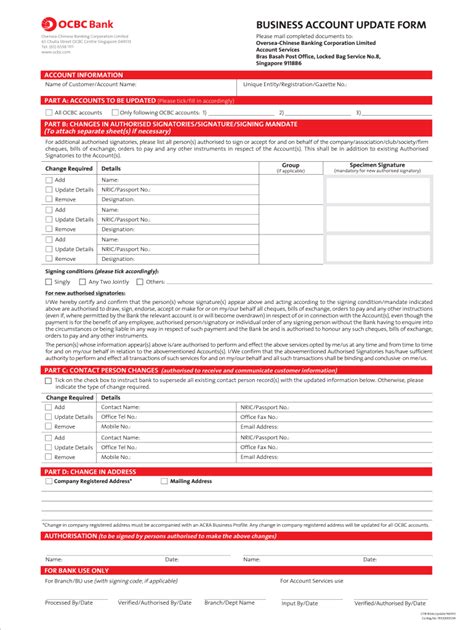 Ocbc Business Account Maintenance Form Fill Out And Sign Online Dochub