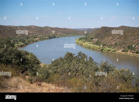 The River Rio Guadiana On The Border Of Portugal And Spain Neat The