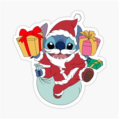 Merry Christmas Stitch Sticker For Sale By Falchi Redbubble