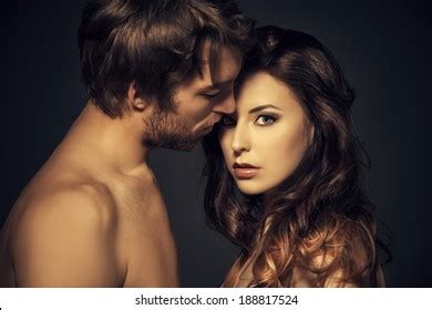 Beautiful Passionate Naked Couple Love Over Stock Photo