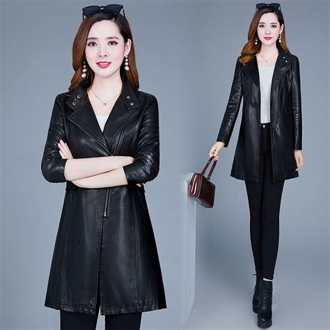 Jacket Spring Pu Leather Korean Version Of The Middle And Long Autumn Fashion Coat Locomotive