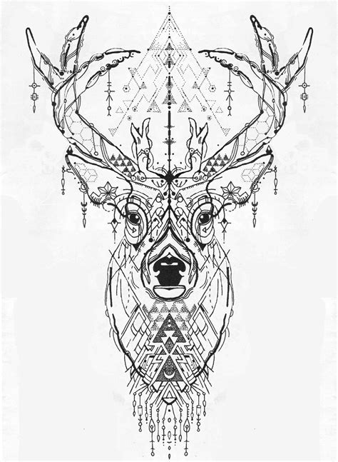 Deer Tattoo Design Geometric Animal Tattoo Deer Head