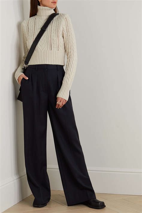 Rag And Bone Elizabeth Cable Knit Wool Cotton And Alpaca Blend