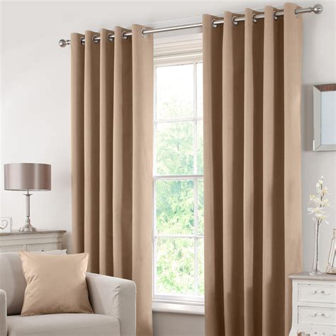 Dunelm Solar Brown Blackout Eyelet Curtains - Size: 284 x 228 CM