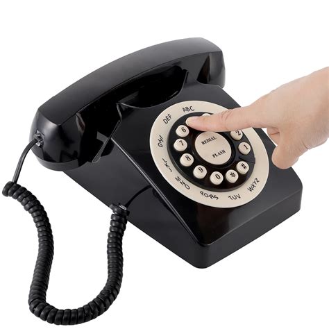 Buy Youeon Retro Rotary Landline Phone Classic Black Rotary Phone Old