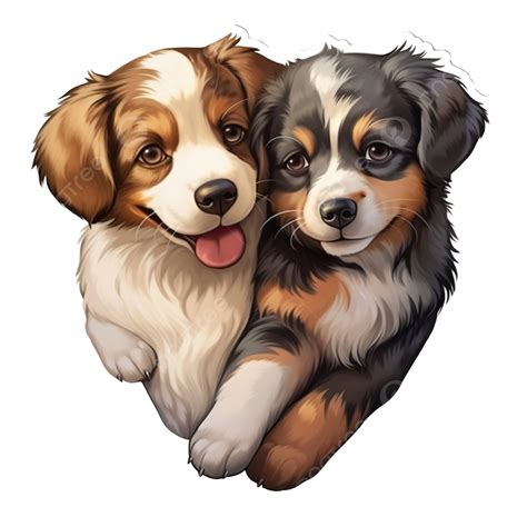 Sticker Pair Of Hugging Dogs Dog Pet Love Png Transparent Image And