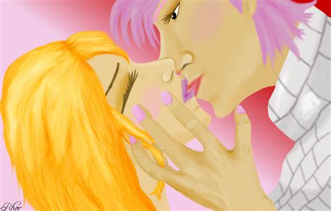 natsu and lucy kiss by rhov on deviantart