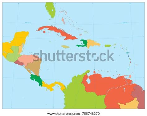 Political Map Caribbean No Text Stock Vector Royalty Free 755748370