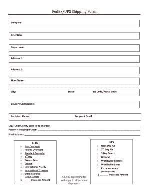 Shipping Form - Fill and Sign Printable Template Online