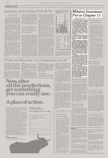 Company News Mission Insurance Put In Chapter 11 The New York Times