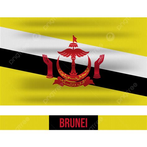 Mengibarkan Bendera Nasional Brunei Yang Berkibar Vektor Bendera