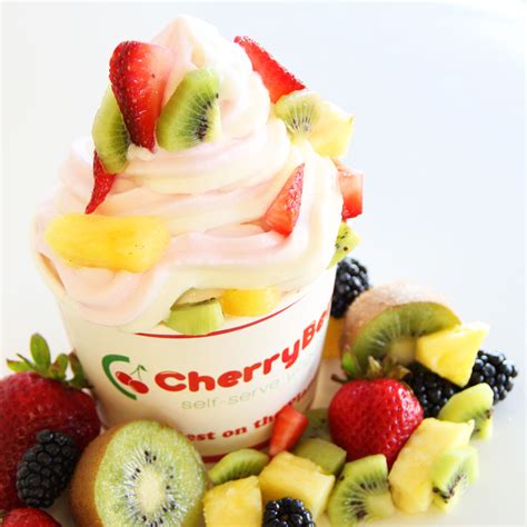 Cherryberry Pomegranate And Classic Tart Swirled Froyo With Fresh
