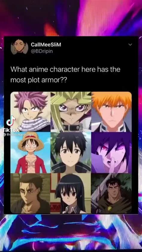 Bdripin What Anime Character Here Has The Most Plot Armor