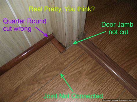 In a small bathroom, the most visible. Bad Laminate Installation, Repair