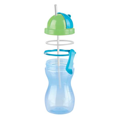 Baby Bottle With Drinking Straw Bambini 300 Ml Green Pink Tescoma