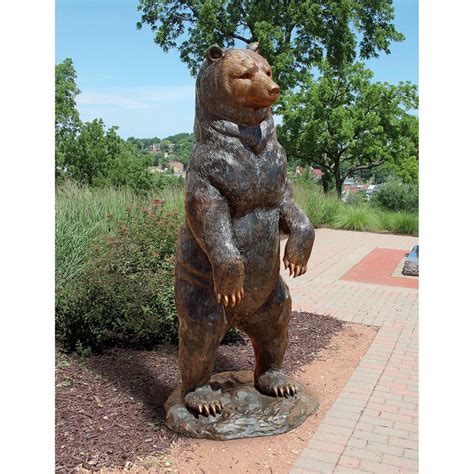 Design Toscano Standing Black Bear Cast Bronze Garden Statue Walmart