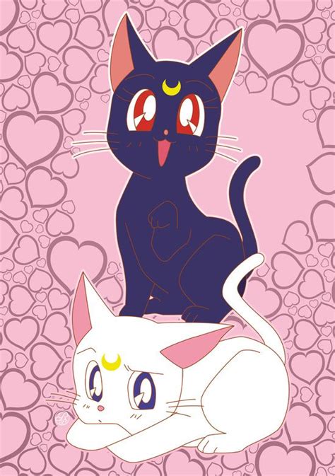 Luna And Artemis Art Print By Trigun29 Sailor Moon Wallpaper Sailor Moon Cat Luna And Artemis