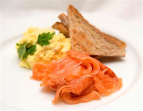 Cottage cheese naturally melds into the eggs. Breakfast - smoked salmon & scrambled egg - Picture of The ...