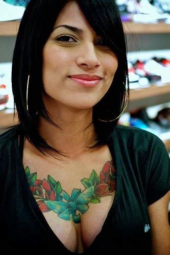 Chest tattoos became popular among females in 21st century. Fashion For Girls: Chest Tattoos for Women