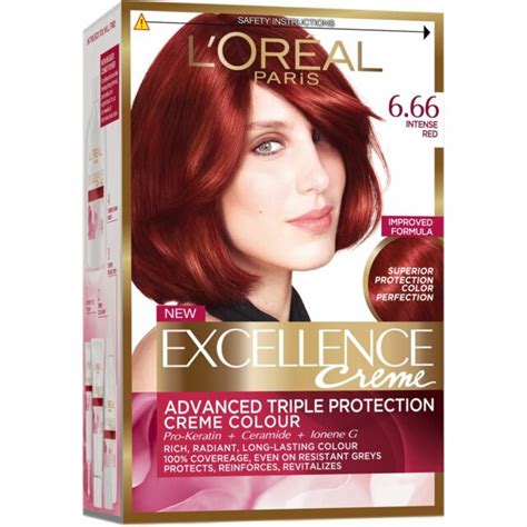 Loreal Paris Excellence Permanent Hair Coloring Dye 666 Intense Red