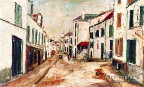 Maurice Utrillo Wide Street In Groslay Oil Painting Reproductions For