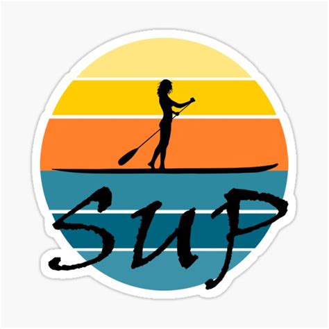 A Sticker With The Words Sup On It And A Silhouette Of A Woman In A Kayak