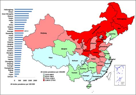 Prevalence of stroke in malaysia. Map of China showing the prevalence of total (all types ...
