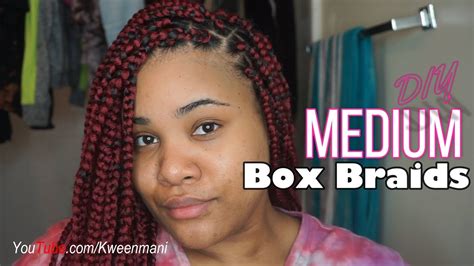 🔥diy Red Medium Box Braids Youtube