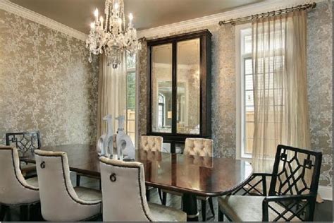 10 Dining Room Designs With Damask Wallpaper Patterns