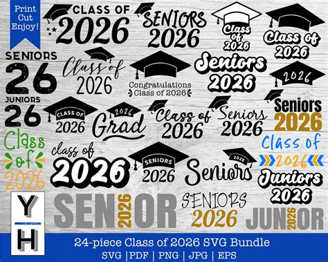 Class Of 2026 Svg Bundle Senior 2026 Svg Seniors 2026 Png Etsy