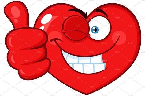 Smiling Red Heart Character Photoshop Graphics Creative Market