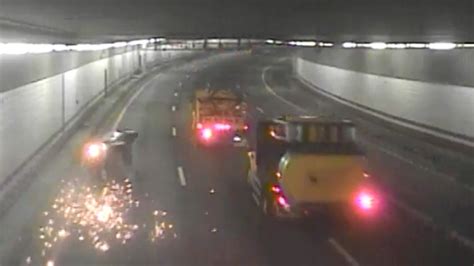 intense rollover crash inside o neill tunnel in boston caught on camera boston news weather