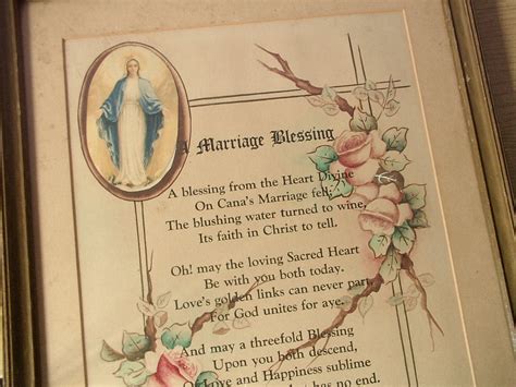 Antique Catholic Marriage Blessing Print Saint By Shoponsherman