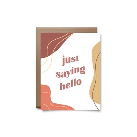 Just Saying Hello Greeting Card Etsy