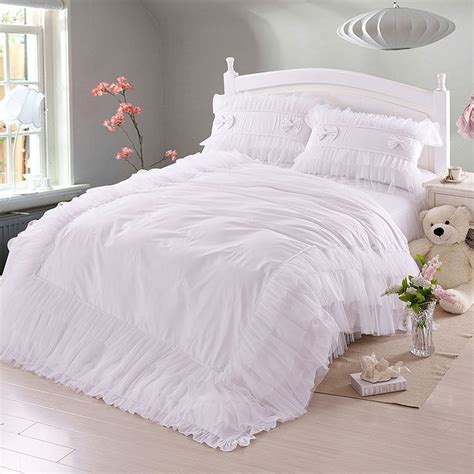 100% egyptian cotton 600 thread count off white bed cover sets. Aliexpress.com : Buy Luxury white lace falbala ruffle ...
