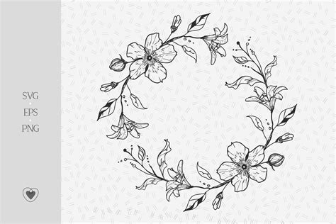 Floral Wreath Svg Lily Branch Svg Flower Border By Pretty Meerkat