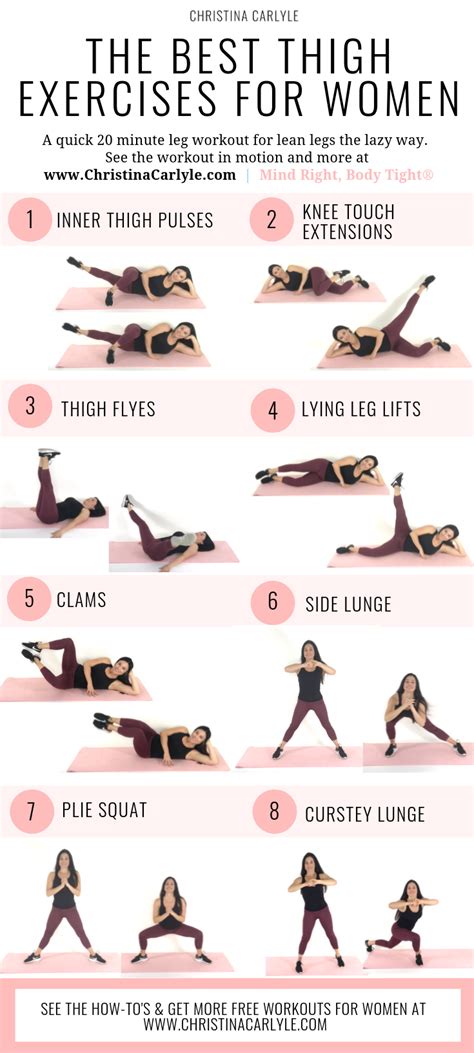 Thigh Exercises For Tigher Toned Inner And Outer Thighs Christina Carlyle