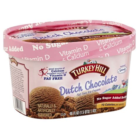 Turkey Hill Dutch Chocolate Fat Free No Sugar Added Recipe Ice Cream 48