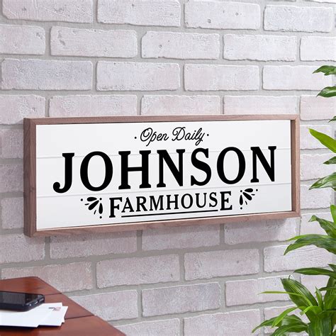 Personalized Farmhouse Wood Framed Wall Sign Tsforyounow