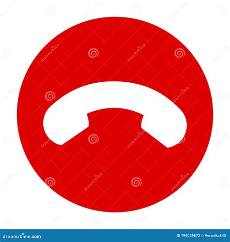 Decline Phone Call Button Red Hang Up Button Icon Vector Illustration