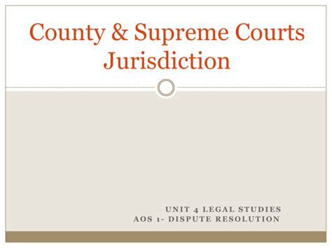 Intro To The Courts And Magistrates Court Jurisdiction