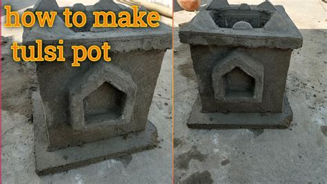 How To Make Tulsi Pot How To Make Cement Pot At Home Youtube