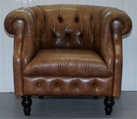 Maybe you would like to learn more about one of these? Vintage Tan Brown Leather Chesterfield Buttoned Club Tub ...